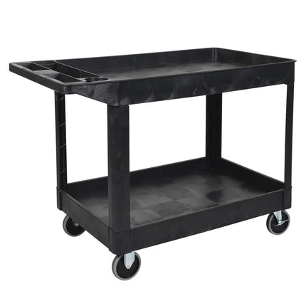 Xe Đẩy Tiện Ích Polymer 2 Tầng Luxor Tải Trọng 226.76 kg, Gờ Nâng, Đen (XLC11-B)