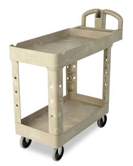 Xe Đẩy Tiện Ích Polymer 2 Tầng Rubbermaid FG450088BEIG Tải Trọng 226.76 kg, Gờ Cao