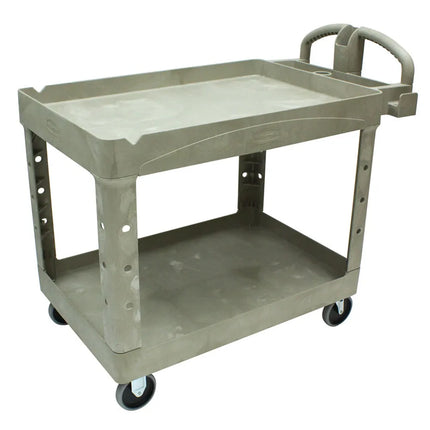 Xe Đẩy Tiện Ích Polymer 2 Tầng Rubbermaid FG452088BEIG Tải Trọng 226.76 kg, Gờ Cao