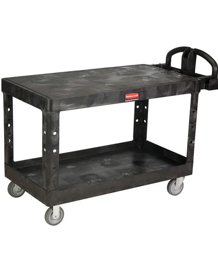 Xe Đẩy Tiện Ích Polymer 2 Tầng Rubbermaid FG454500BLA 137.2 cm x 64.1 cm x 91.4 cm, Foam Kết Cấu, Đen