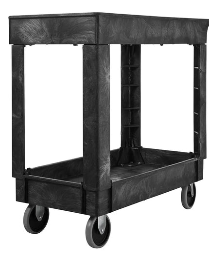 Xe Đẩy Tiện Ích Polymer 2 Tầng Rubbermaid FG9T6600BLA Tải Trọng 226.76 kg, Gờ Nâng