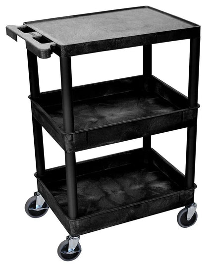 Xe Đẩy Tiện Ích Polymer 3 Tầng Luxor Tải Trọng 136.05 kg, Gờ Nâng (STC211-B)