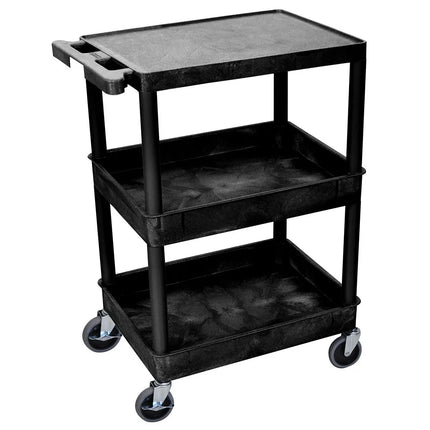 Xe Đẩy Tiện Ích Polymer 3 Tầng Luxor Tải Trọng 136.05 kg, Gờ Nâng (STC211-B)