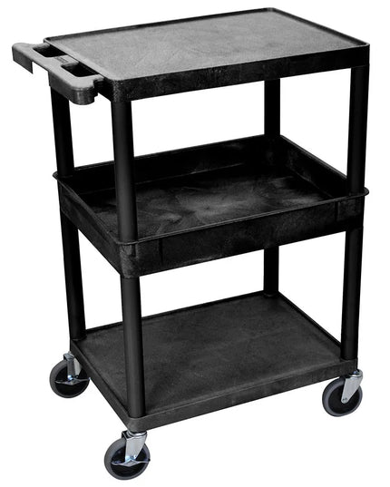 Xe Đẩy Tiện Ích Polymer 3 Tầng Luxor Tải Trọng 136.05 kg, Gờ Nâng (STC212-B)