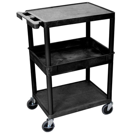 Xe Đẩy Tiện Ích Polymer 3 Tầng Luxor Tải Trọng 136.05 kg, Gờ Nâng (STC212-B)