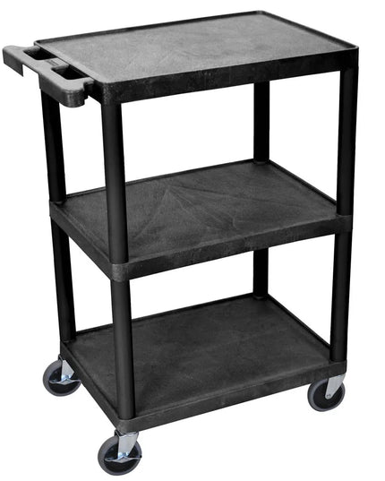 Xe Đẩy Tiện Ích Polymer 3 Tầng Luxor Tải Trọng 181.41 kg, Gờ Nâng (HE34-B)