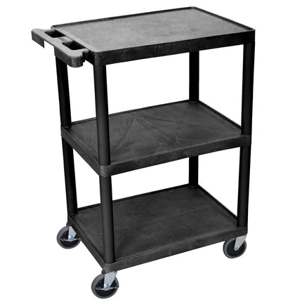 Xe Đẩy Tiện Ích Polymer 3 Tầng Luxor Tải Trọng 181.41 kg, Gờ Nâng (HE34-B)