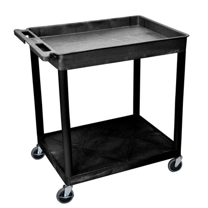 Xe Đẩy Tiện Ích Polymer Luxor 2 Tầng Tải Trọng 181.41 kg Thành Cao Đen TC12-B