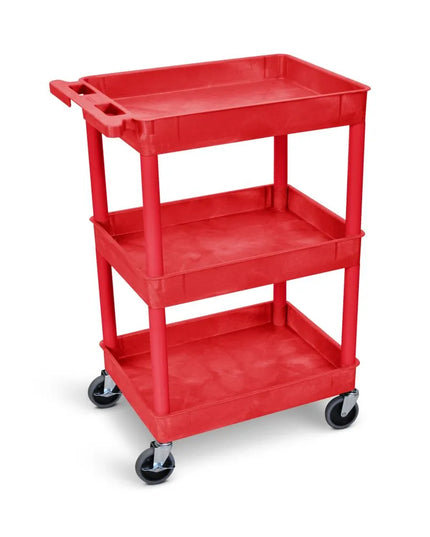 Xe Đẩy Tiện Ích Polymer Luxor 3 Tầng Tải Trọng 136.05 kg Thành Cao Đỏ RDSTC111RD