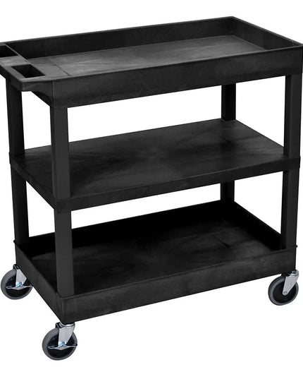 Xe Đẩy Tiện Ích Polymer Luxor 3 Tầng Tải Trọng 181.41 kg Thành Cao Đen EC121-B