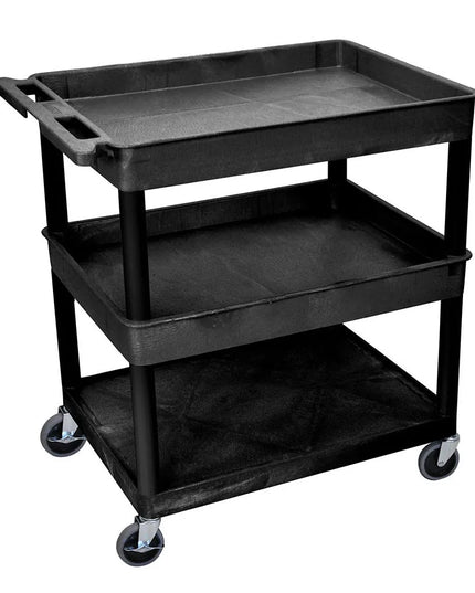 Xe Đẩy Tiện Ích Polymer Luxor 3 Tầng Tải Trọng 181.41 kg Thành Cao Đen TC112-B