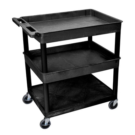 Xe Đẩy Tiện Ích Polymer Luxor 3 Tầng Tải Trọng 181.41 kg Thành Cao Đen TC112-B