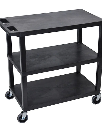 Xe Đẩy Tiện Ích Polymer Luxor 3 Tầng Tải Trọng 181.41 kg Thành Cao Đen EC222-B