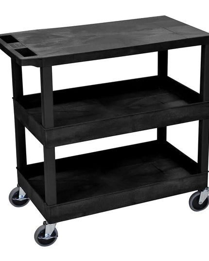 Xe Đẩy Tiện Ích Polymer Luxor 3 Tầng Tải Trọng 181.41 kg Thành Cao Đen EC211-B
