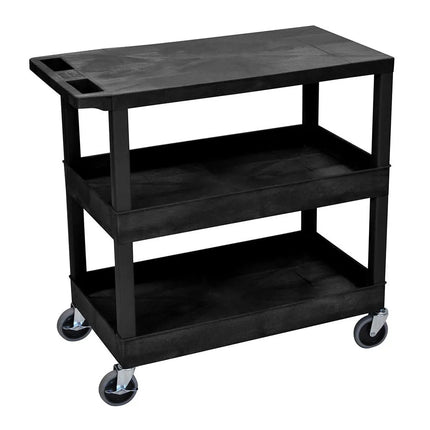 Xe Đẩy Tiện Ích Polymer Luxor 3 Tầng Tải Trọng 181.41 kg Thành Cao Đen EC211-B