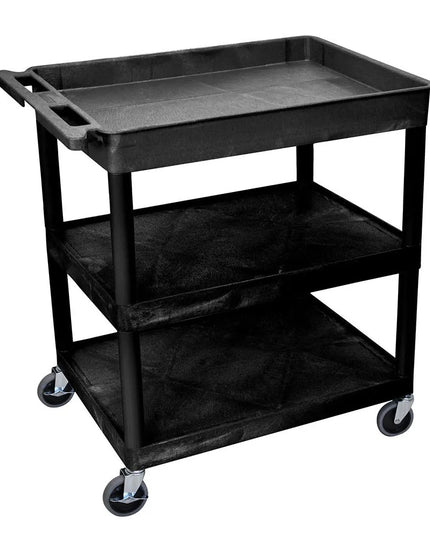 Xe Đẩy Tiện Ích Polymer Luxor 3 Tầng Tải Trọng 181.41 kg Thành Cao Đen TC122-B