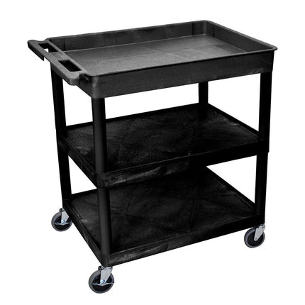 Xe Đẩy Tiện Ích Polymer Luxor 3 Tầng Tải Trọng 181.41 kg Thành Cao Đen TC122-B