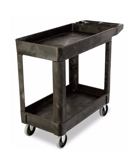Xe Đẩy Tiện Ích Polymer Rubbermaid FG450089BLA 2 Tầng Tải Trọng 226.76 kg Thành Cao