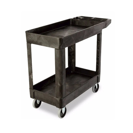Xe Đẩy Tiện Ích Polymer Rubbermaid FG450089BLA 2 Tầng Tải Trọng 226.76 kg Thành Cao