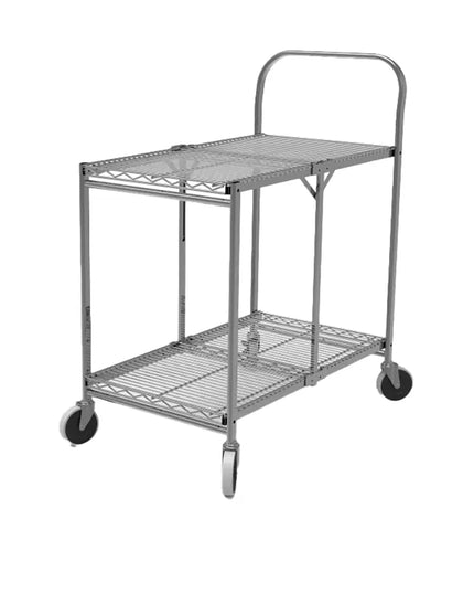 Xe Đẩy Tiện Ích Thép 2 Tầng Luxor WSCC-2 Tải Trọng 90.7 kg, Gờ Phẳng, Lưới