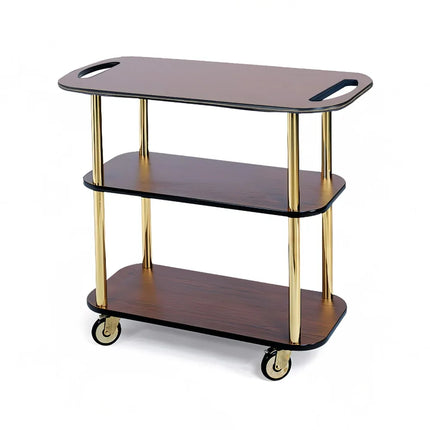Xe Đẩy Tráng Miệng Chữ Nhật Geneva Thiết Kế Nhiều Tầng - Gỗ Gụ (36104)