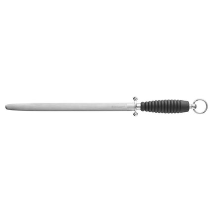 ZWILLING | Knife Sharpening Steel – 300 mm - Hard‑Chrome Stainless Steel - Grooved - Black Plastic Oval Grip