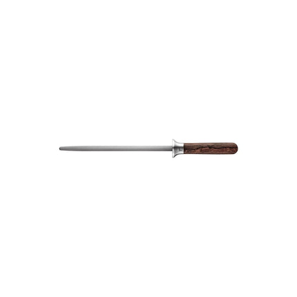 ZWILLING | Tungsten‑Carbide Sharpening Rod – 230 mm - Grooved - Ziricote Wood Oval Handle - 62 HRC