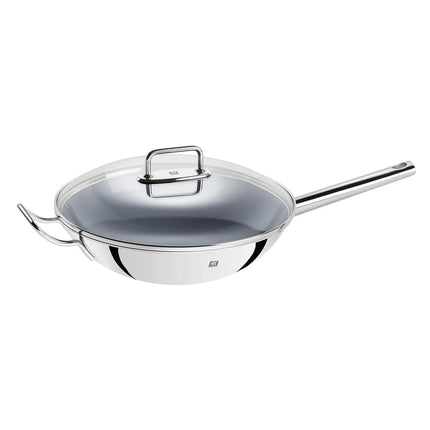 ZWILLING| Wok Pan – Ø 32 cm - Stainless Steel - Ceramic Nonstick - Induction Ready - Glass Lid