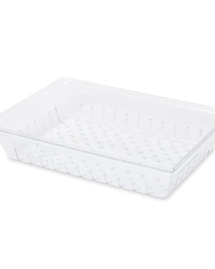 Rubbermaid FG330300CLR Rổ Lọc/Khay Thoát Nước - Phù Hợp Hộp Thực Phẩm/Tote 26x18x12.7 cm, Trong Suốt