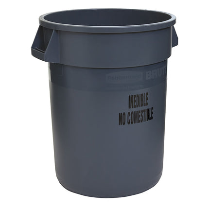 Rubbermaid FG263256GRAY Thùng Chứa Chế Biến Thực Phẩm 121.1 lít - Dấu In Không Ăn Được, Màu Xám