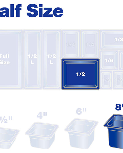 Khay Đựng Thực Phẩm Carlisle 10223B07 Kích Thước 1/2 Sâu 20.3 cm Xếp Chồng