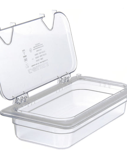 Carlisle Nắp Khay Thực Phẩm Bản Lề Cỡ 1/3 Đa Năng - Có Rãnh, Polycarbonate, Trong Suốt (10279Z07)