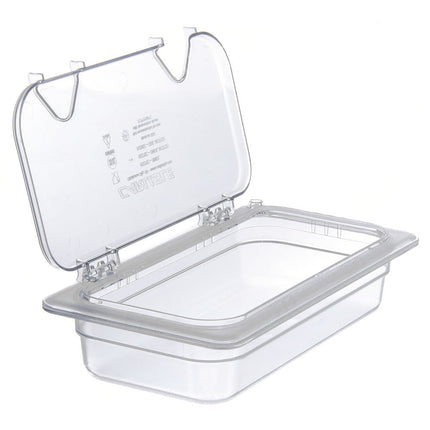 Carlisle Nắp Khay Thực Phẩm Bản Lề Cỡ 1/3 Đa Năng - Có Rãnh, Polycarbonate, Trong Suốt (10279Z07)