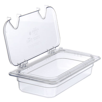 Nắp Khay Thực Phẩm Bản Lề Carlisle Universal Cỡ 1/3 - Có Rãnh, Polycarbonate, Trong Suốt (10280Z07)