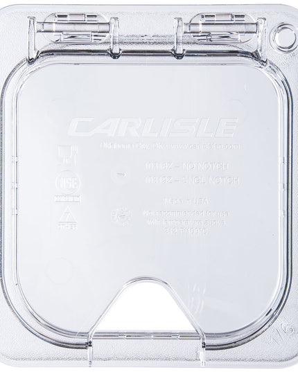 Nắp Khay Thực Phẩm Bản Lề Cỡ 1/6 Đa Năng Carlisle - Có Rãnh, Polycarbonate, Trong Suốt (10319Z07)