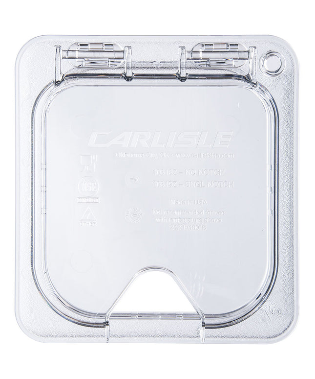 Nắp Khay Thực Phẩm Bản Lề Cỡ 1/6 Đa Năng Carlisle - Có Rãnh, Polycarbonate, Trong Suốt (10319Z07)