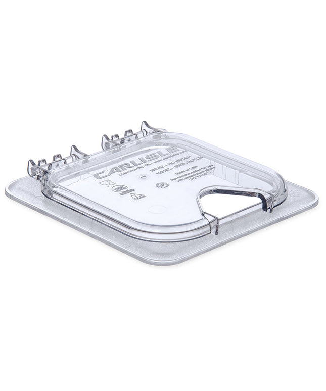 Nắp Khay Thực Phẩm Bản Lề Cỡ 1/6 Đa Năng Carlisle - Có Rãnh, Polycarbonate, Trong Suốt (10319Z07)