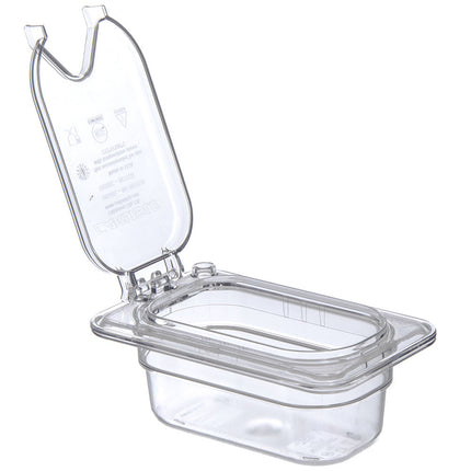 Nắp Khay Thực Phẩm Bản Lề Carlisle Universal Cỡ 1/9 - Có Rãnh, Polycarbonate, Trong Suốt (10339Z07)