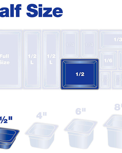 Khay Đựng Thực Phẩm Chịu Nhiệt Carlisle 10420B13 Kích Thước 1/2 Sâu 6.4 cm - Xếp Chồng