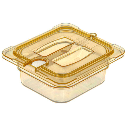 Nắp Khay Thực Phẩm Chịu Nhiệt Cao Carlisle Universal Cỡ 1/6 Có Rãnh - Màu Hổ Phách (10511U13)