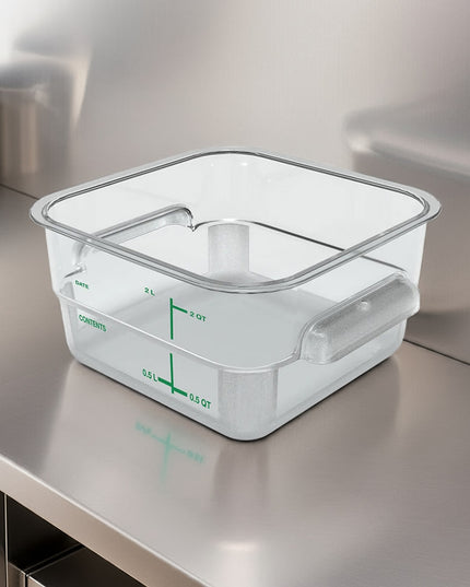 Hộp Đựng Thực Phẩm Vuông Carlisle 1.9 l - Polycarbonate, Trong Suốt (11950AF07)