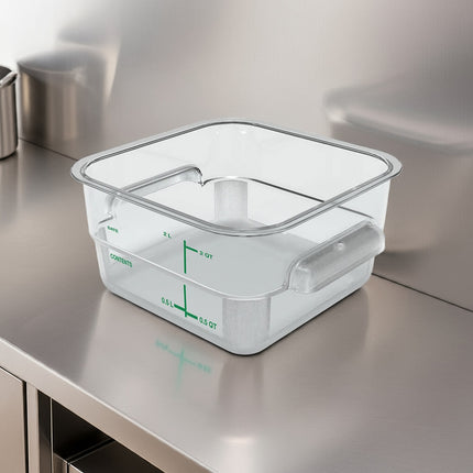 Hộp Đựng Thực Phẩm Vuông Carlisle 1.9 l - Polycarbonate, Trong Suốt (11950AF07)