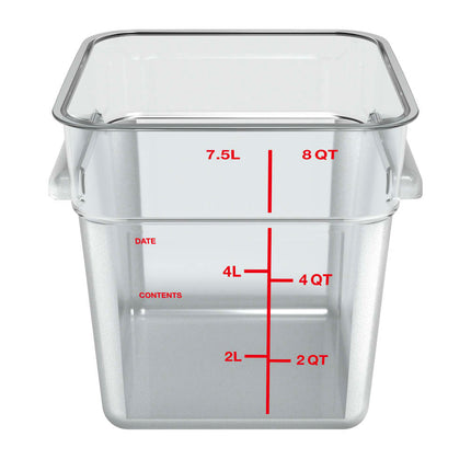 Hộp Đựng Thực Phẩm Vuông Carlisle 7.6 lít - Polycarbonate, Trong Suốt (1195307)