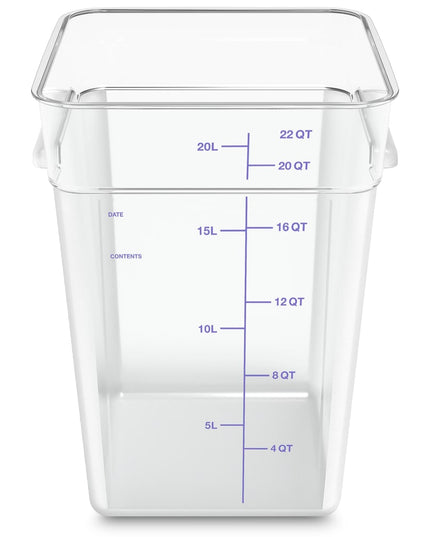 Thùng Đựng Thực Phẩm Vuông Carlisle 20.8 lít - Polycarbonate, Trong Suốt (1195607)