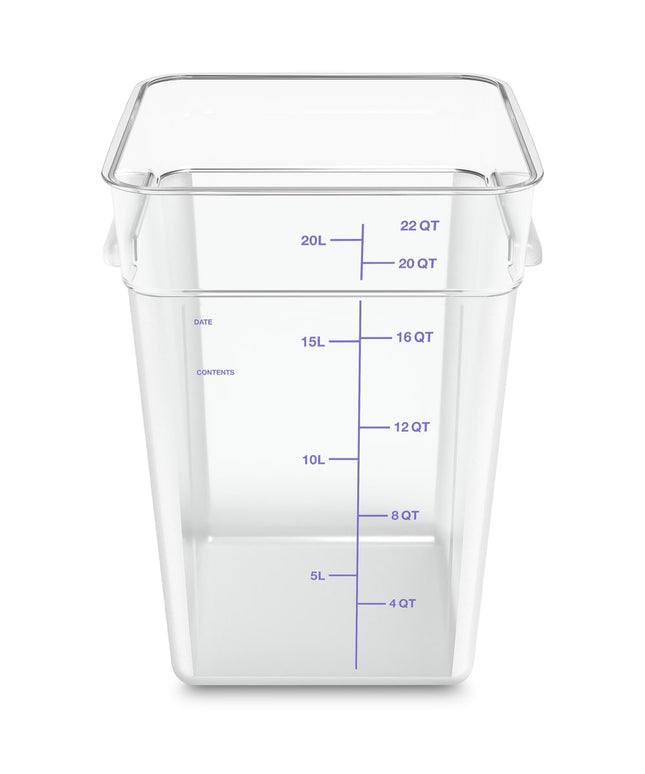 Thùng Đựng Thực Phẩm Vuông Carlisle 20.8 lít - Polycarbonate, Trong Suốt (1195607)