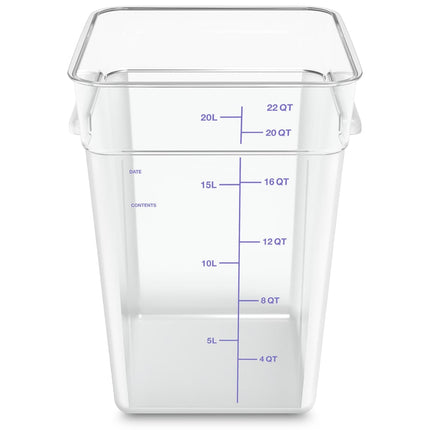 Thùng Đựng Thực Phẩm Vuông Carlisle 20.8 lít - Polycarbonate, Trong Suốt (1195607)