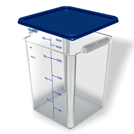 Thùng Đựng Thực Phẩm Vuông Carlisle 20.8 lít - Polycarbonate, Trong Suốt (1195607)