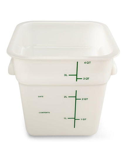 Hộp Đựng Thực Phẩm Vuông Carlisle 3.8 Lít - Polyethylene, Trắng (11961PE02)