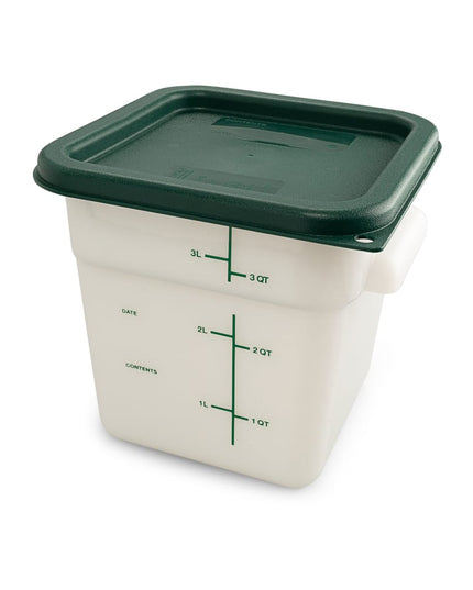 Hộp Đựng Thực Phẩm Vuông Carlisle 3.8 Lít - Polyethylene, Trắng (11961PE02)