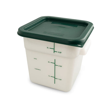 Hộp Đựng Thực Phẩm Vuông Carlisle 3.8 Lít - Polyethylene, Trắng (11961PE02)